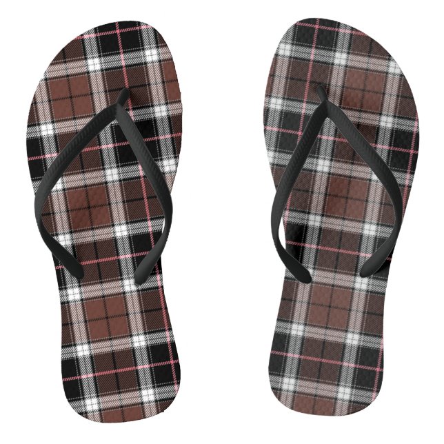 Brown Plaid Thongs (Footbed)