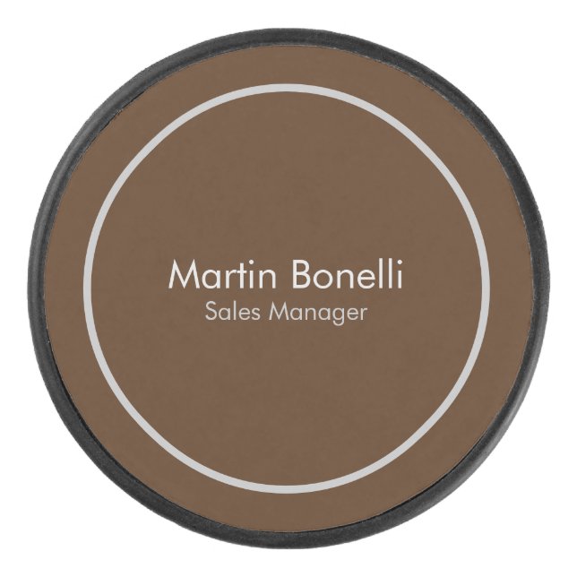 Brown Plain Simple Modern Professional Hockey Puck (Front)