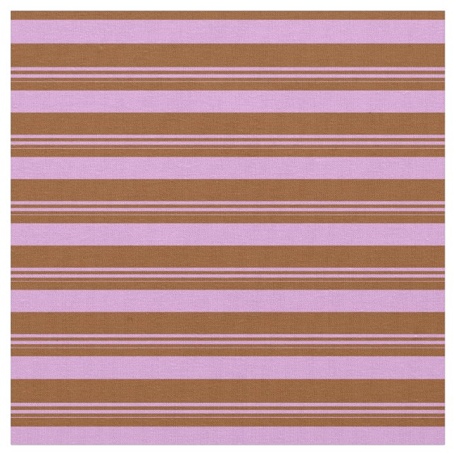 Brown & Plum Coloured Lines Fabric (Close Up)