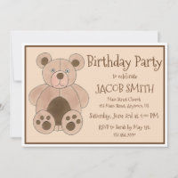 Brown Plush Teddy Bear Baby Shower Birthday Party