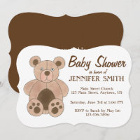 Brown Plush Teddy Bear Baby Shower Birthday Party