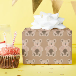 Brown Plush Toy Teddy Bear Stuffed Animal Wrapping Paper