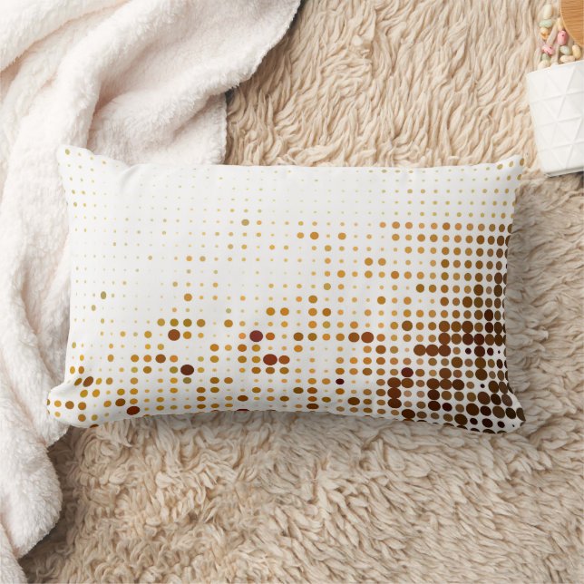 Brown Polka Cotton Throw Pillow (Blanket)