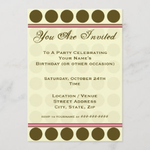 Brown Polka Dot Fashion Invitation