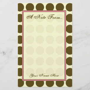 Brown Polka Dot Fashion Stationery