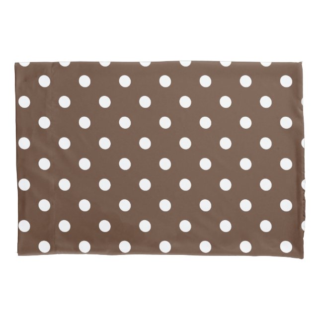Brown Polka Dot Pillowcase (Front-Left)