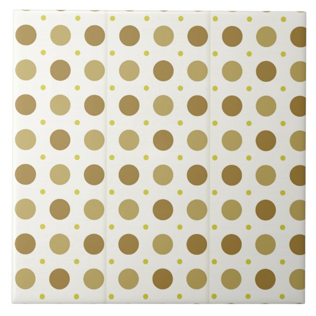 Brown Polka Dot Retro Design Ceramic Tile (Front)