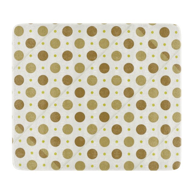 Brown Polka Dot Retro Design Cutting Board Glass (Front)