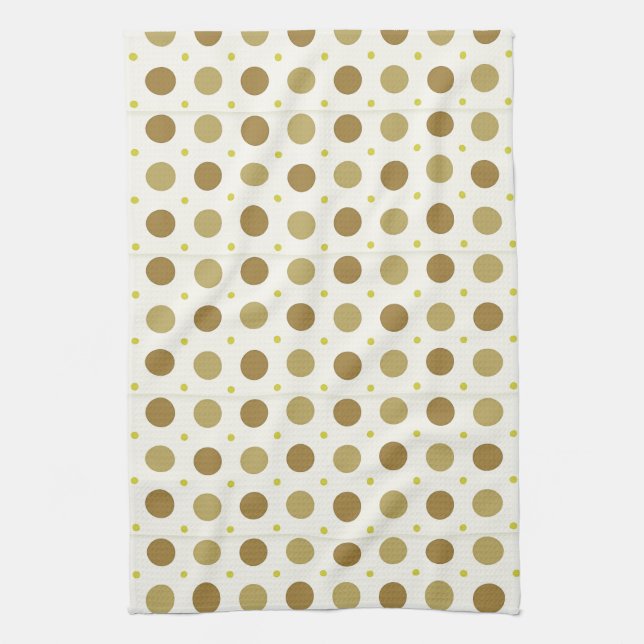 Brown Polka Dot Retro Design Kitchen Towel (Vertical)