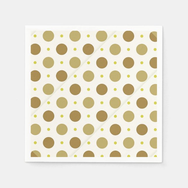 Brown Polka Dot Retro Design Paper Napkin (Front)
