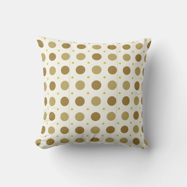 Brown Polka Dot Retro Design Pillow (Front)