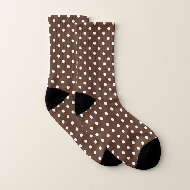 Brown Polka Dot Socks (Pair)