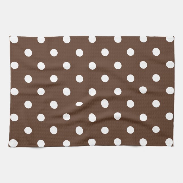 Brown Polka Dot Tea Towel (Horizontal)