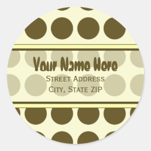 Brown Polka Dot with Yellow Address Labels