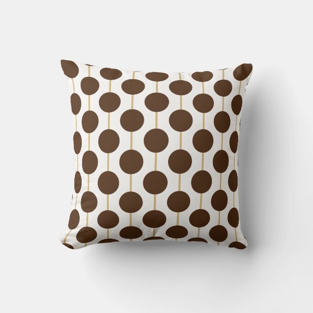 Brown Polka Dots Cushion (Front)