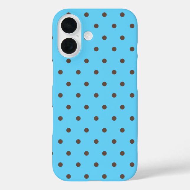 brown polka dots on aqua Case-Mate iPhone case (Back)
