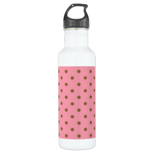 Brown Polka Dots On Pink Background 710 Ml Water Bottle