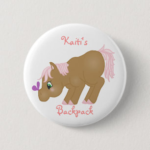 Brown Pony Button
