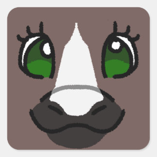 Brown Pony Square Sticker