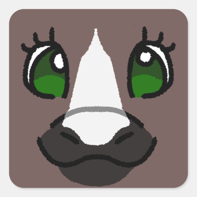 Brown Pony  Square Sticker (Front)