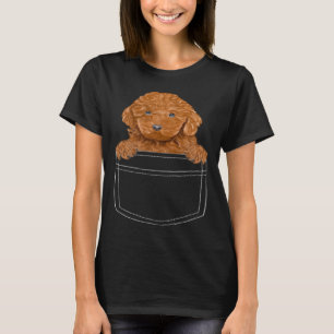 Brown Poodle Dog In Pocket  Dog T-Shirt