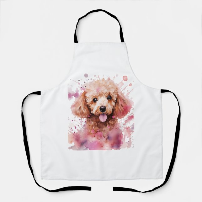 Brown Poodle Puppy, Baby Dog, Colour Splashes, Wat Apron (Front)
