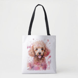 Brown Poodle Puppy, Baby Dog, Colour Splashes, Wat Tote Bag