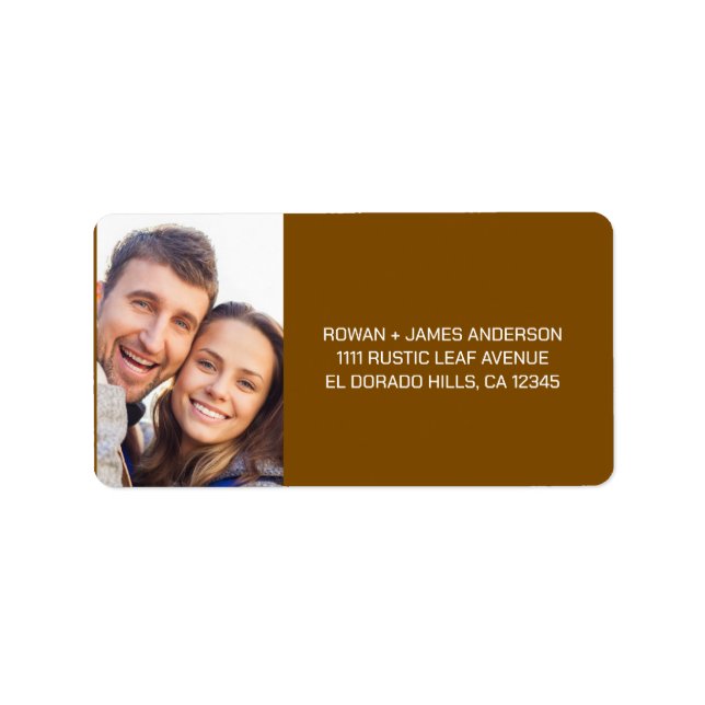 Brown Pressed Flowers Boho Wedding Label (Front)