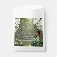 Brown Princess and Frog Sage Green Quinceanera 16