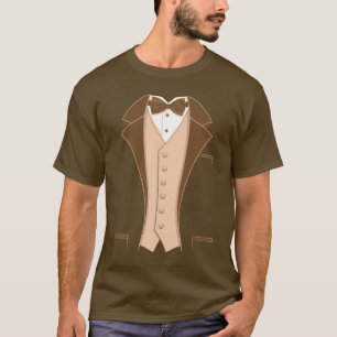 Brown Print Tuxedo T-Shirt