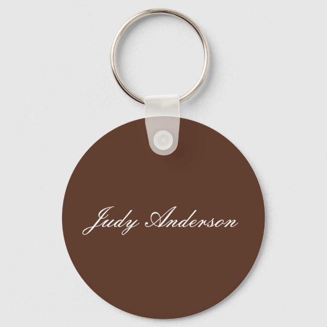 Brown Professional Plain Modern Elegant Key Ring (Front)