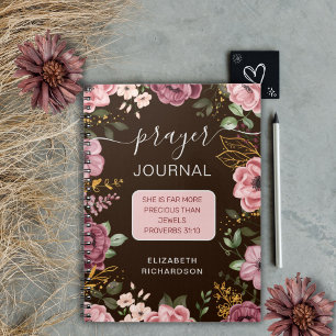 Brown Proverbs 31 flower prayer journal notebook