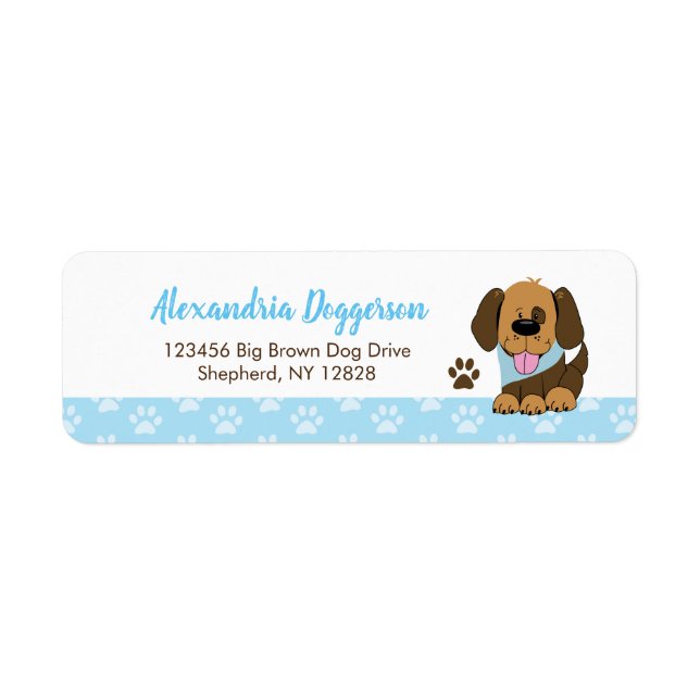 Brown Puppy Dog Custom Address Labels (Front)