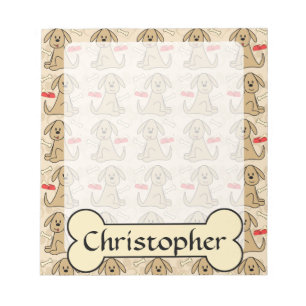 Brown Puppy Dog Design Personalise Notepad