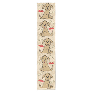 Brown Puppy Dog Design Short Table Runner