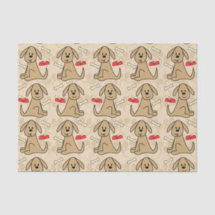Brown Puppy Dog Design Tissue Paper
