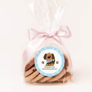 Brown Puppy Dog Favour Sticker