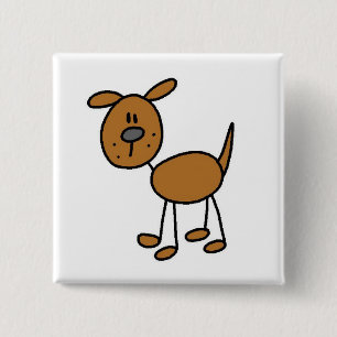 Brown Puppy Dog Tshirts and Gifts 15 Cm Square Badge