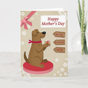 Brown Puppy Gift Mothers Day Card