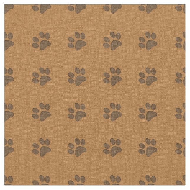 Brown Puppy Paws-Fabric Fabric (Close Up)