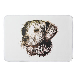 Brown Puppy Sketch  Bath Mat