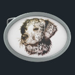 Brown Puppy Sketch  Belt Buckle<br><div class="desc">A young dog sketched in brown - head portrait</div>