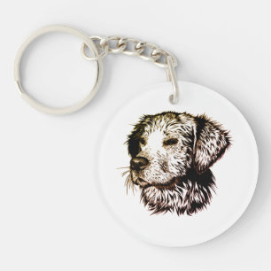 Brown Puppy Sketch  Key Ring