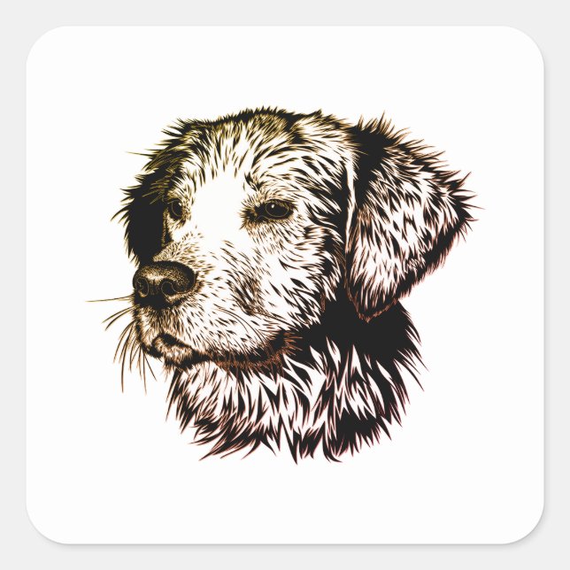 Brown Puppy Sketch  Square Sticker (Front)