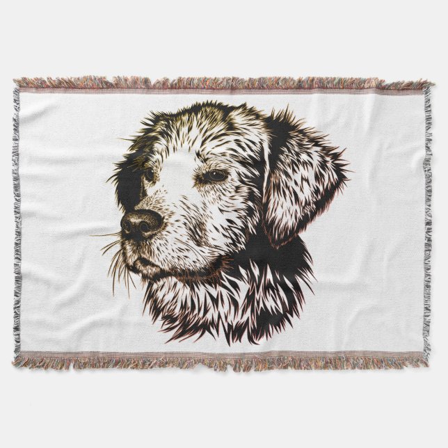 Brown Puppy Sketch  Throw Blanket (Front)