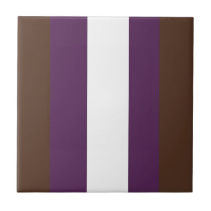 Brown, purple and white stripes ceramic tile