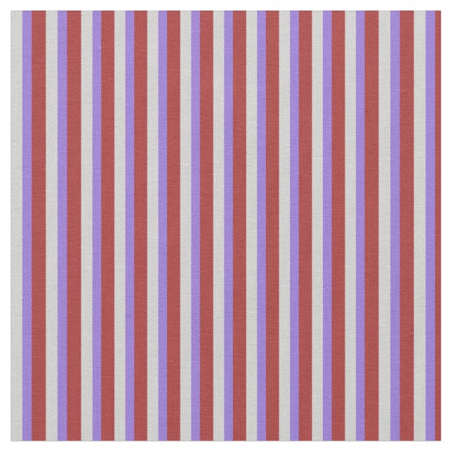 Brown, Purple & Light Grey Pattern of Stripes Fabric (Close Up)