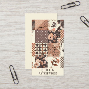 Brown Quilt Patchwork Handmade Clothing  Business Card