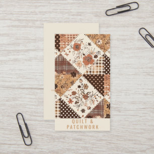 Brown Quilt Patchwork Handmade Clothing  Business Card
