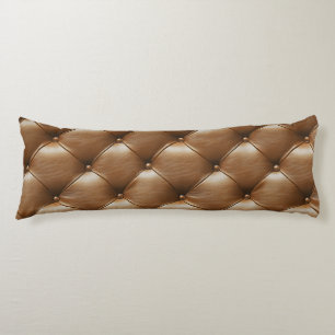 Brown Quilted Leather Pattern Body Cushion